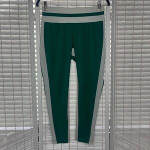 VAARA Rain Forest Flo Green White Tuxedo High Rise Performance Leggings Size S